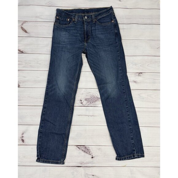 Levi's 511 Men's Slim Fit Jeans W32 L30 Dark Wash Blue Denim Straight Leg - Picture 2 of 15